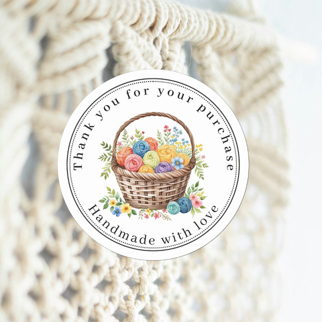 Crochet Sticker Runt Klistermärke (Skapare uppladdad)
