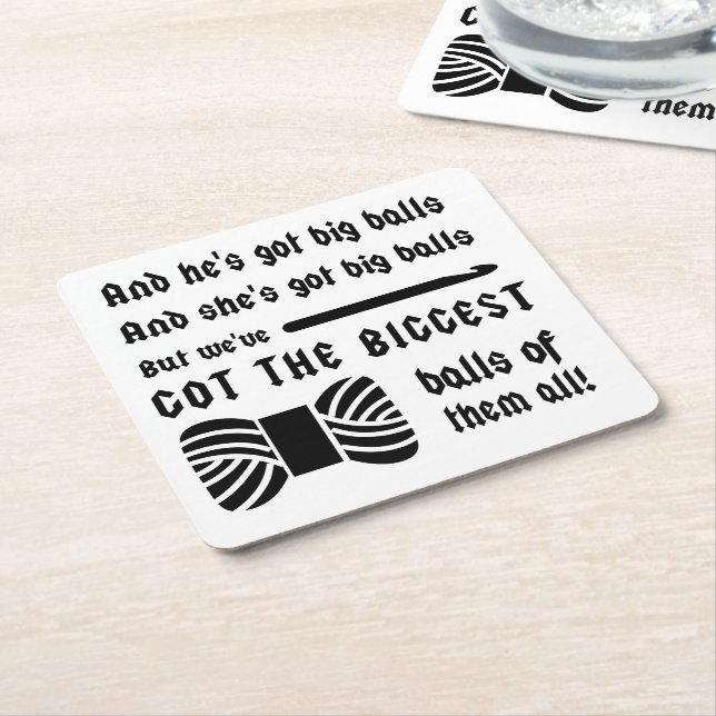 Crochet ・ Stor Bollar i garnbåtar Underlägg Papper Kvadrat (Vinklad)