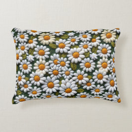 Crochet White Daisies Spring Wildflowers Prydnadskudde