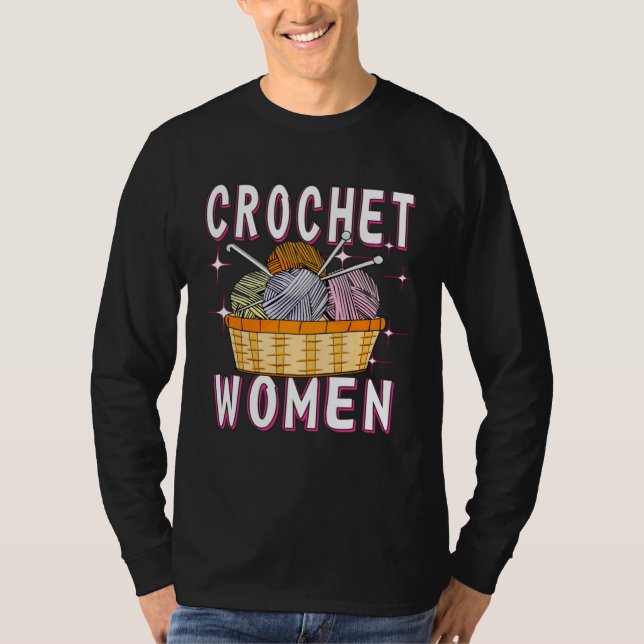 Crochet Woman Crochet Hook Wool Mesh Needle Croche T Shirt (Framsida)