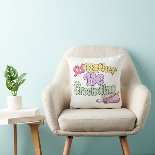  Crochet Yarn Lover Throw Pillow Kudde (Stol)