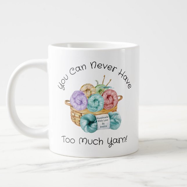 Crochet Yarn Personlig Jumbo Mugg (Vänster)