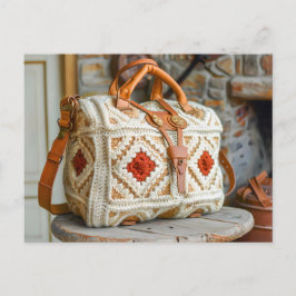 Crocheted Handbag Made From Fine Granny Squares Vykort