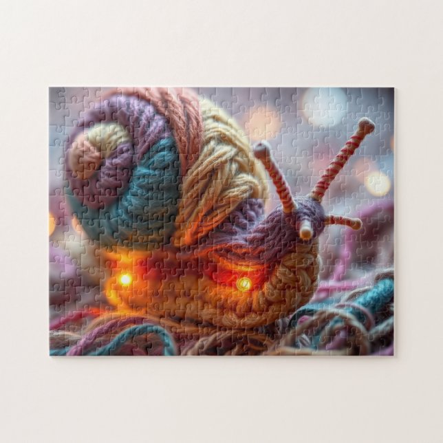 crocheted snail pussel (Horisontell)