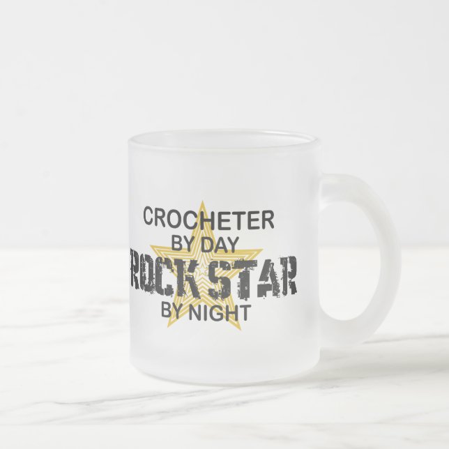 Crocheter vid dagen, rockstjärna vid natt frostad glasmugg (Höger)