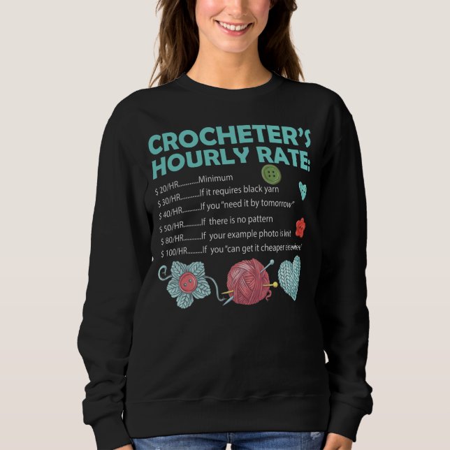Crocheters timtaxa Crochet Crocheting T Shirt (Framsida)