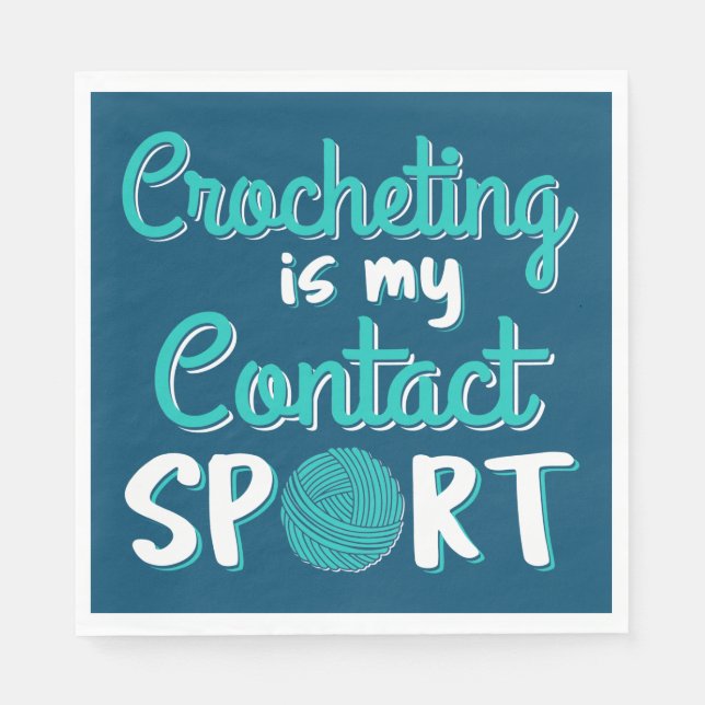 Crocheting är min kontaktsport pappersservett (Framsidan)