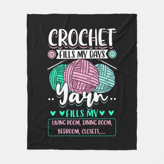 Crocheting - Crochet fyller mina dagar Fleecefilt (Framsidan)