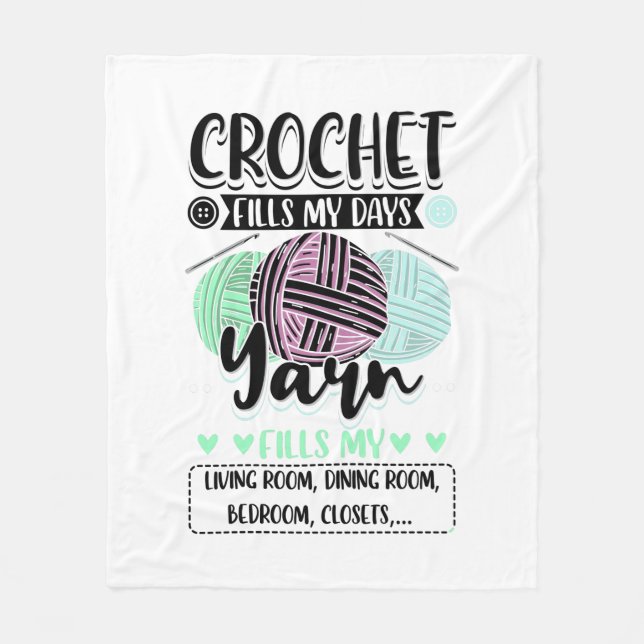 Crocheting - Crochet fyller mina dagar Fleecefilt (Framsidan)