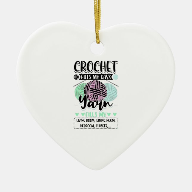 Crocheting - Crochet fyller mina dagar Julgransprydnad Keramik (Framsidan)
