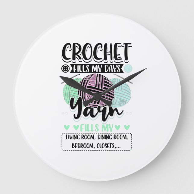 Crocheting - Crochet fyller mina dagar Stor Klocka (Framsida)