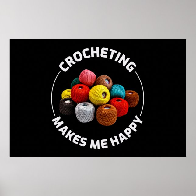 Crocheting Crochet Knitting Crocheter Poster (Framsidan)