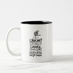 Crocheting Crochet Wool Två-Tonad Mugg