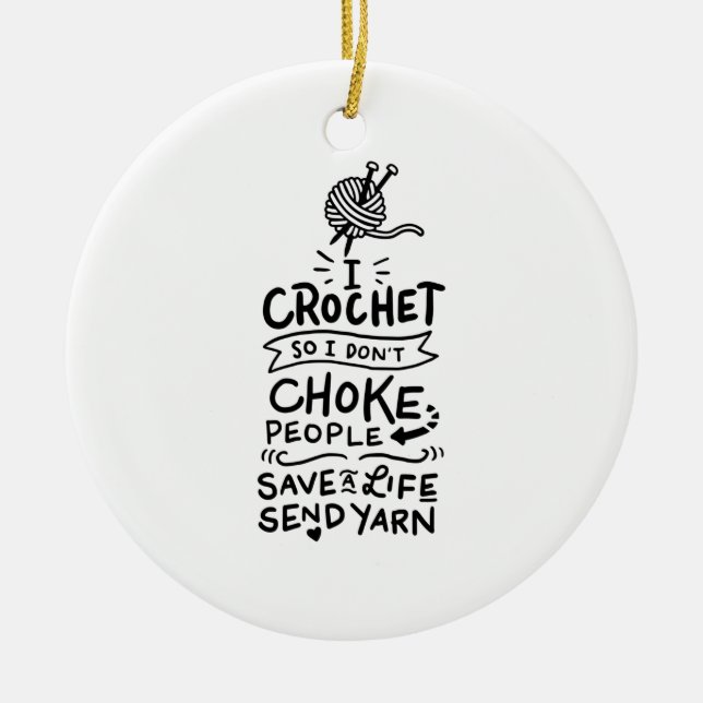 Crocheting Crocheter Gift Julgransprydnad Keramik (Framsidan)
