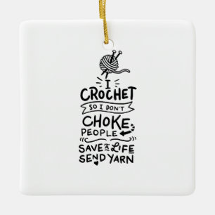Crocheting Crocheter Gift Julgransprydnad Keramik