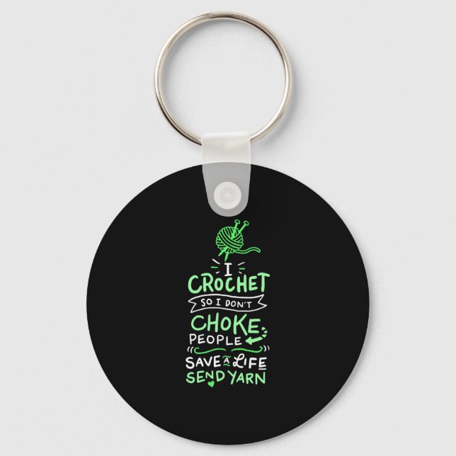 Crocheting Crocheter Gift Nyckelring (Framsida)