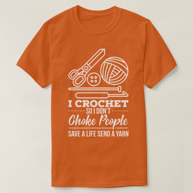 Crocheting Crocheter Yarn T Shirt (Design framsida)