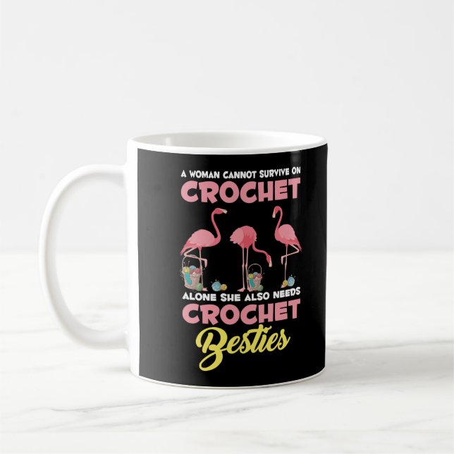 Crocheting Flamingo Craiting Crochet Friends Yarn Kaffemugg (Vänster)