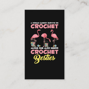 Crocheting Flamingo Craiting Crochet Friends Yarn Visitkort