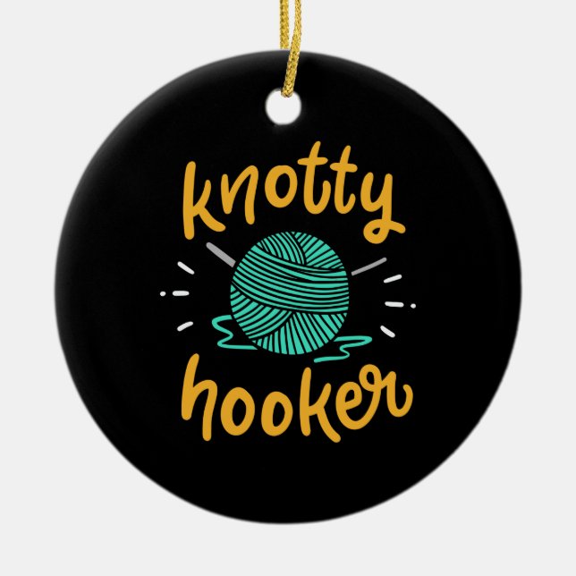 Crocheting Knitting for a Crocheter Julgransprydnad Keramik (Framsidan)