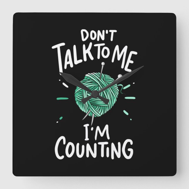 Crocheting Knitting Fyrkantig Klocka (Framsida)