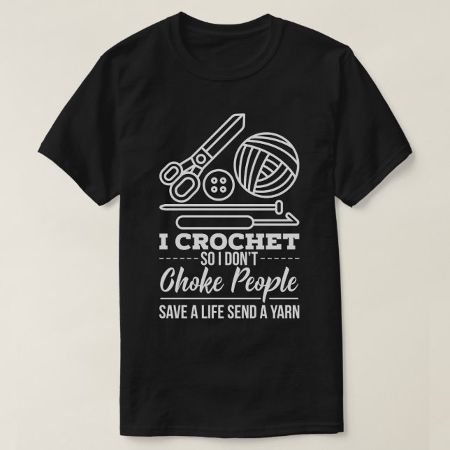 Crocheting Knitting Gift T Shirt (Design framsida)