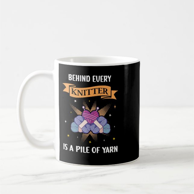 Crocheting Yarn Älskare som betar varje Knitter Fu Kaffemugg (Vänster)