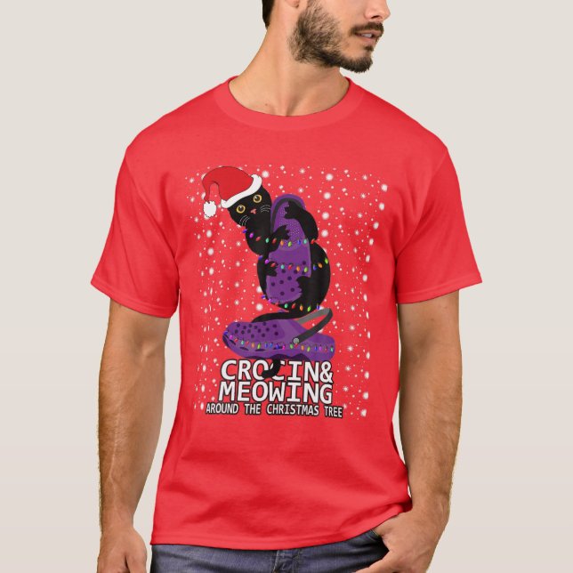 Crocin och säd runt Julgran T Shirt (Framsida)
