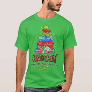 Crocin runt den Julgran nuny Julafton Kristus T Shirt