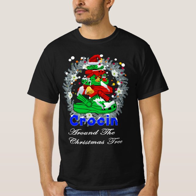 Crocin runt God jul Träd T Shirt (Framsida)