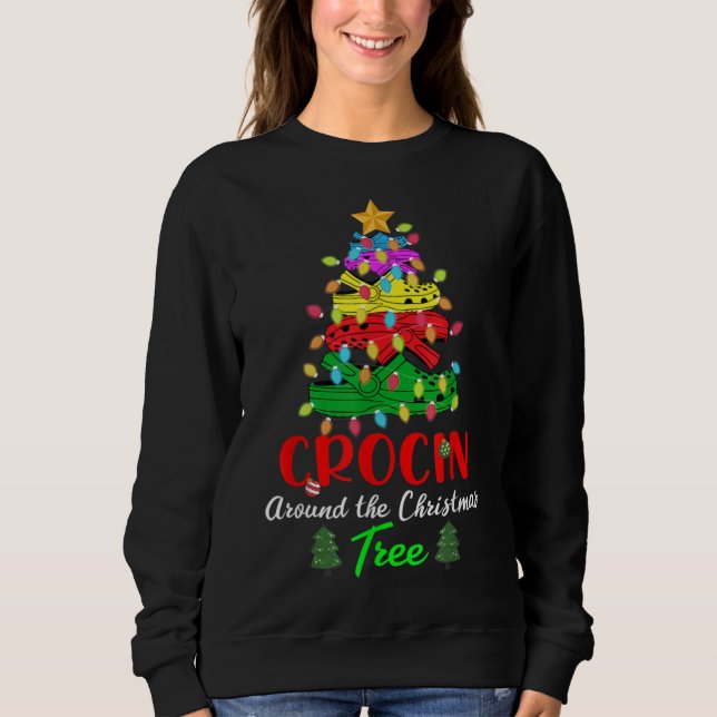 Crocin runt Julgran Funny Julafton Träd L T Shirt (Framsida)
