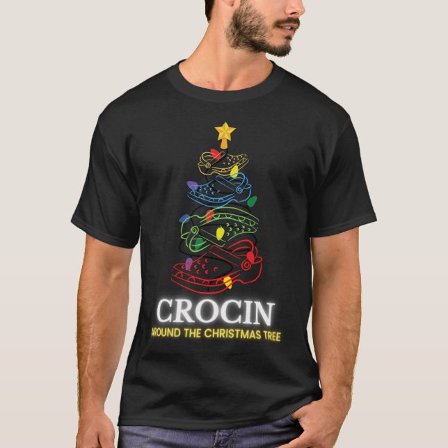 CROCIN runt matchningsfamiljen Julgran T Shirt (Framsida)