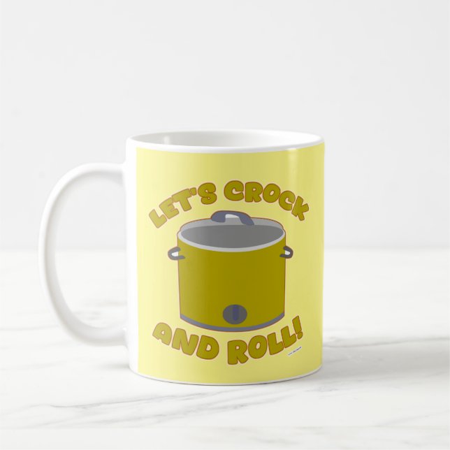 Crock and Roll Kitchen Slow Cooker Art Motto Kaffemugg (Vänster)