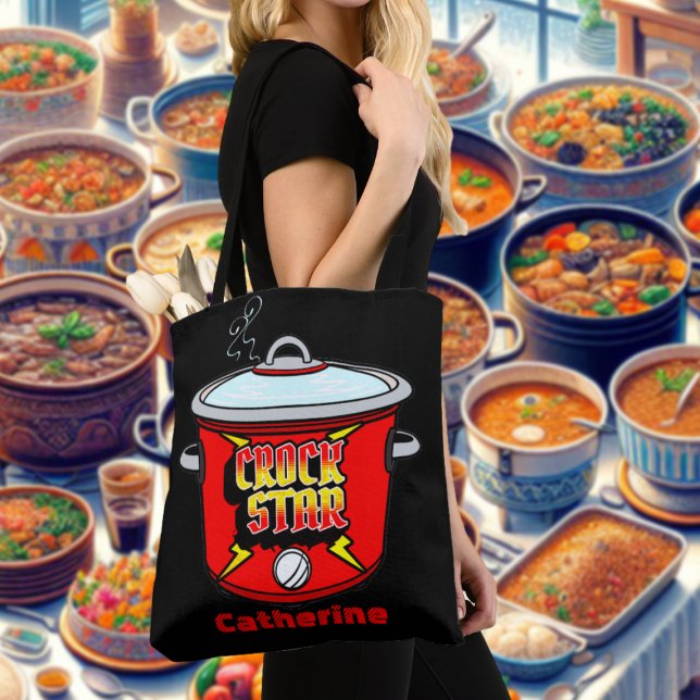 Crock Personlig för Crock Pot-krock Tygkasse (Crock Star Collection - Tote Bag with Custom Name)