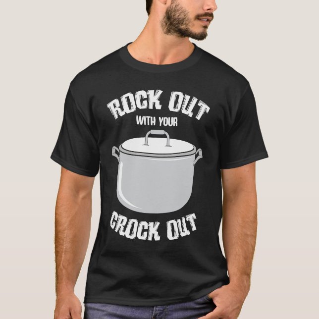 crock pot text  pressure cooker  cooking fun t shirt (Framsida)