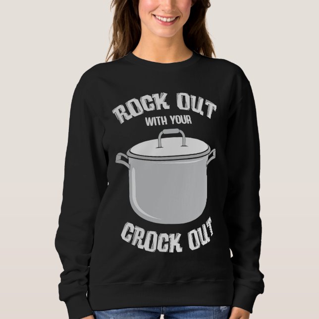 crock pot text  pressure cooker  cooking fun t shirt (Framsida)