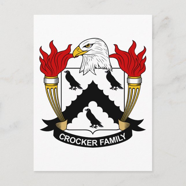 Crocker Family Crest Vykort (Framsida)