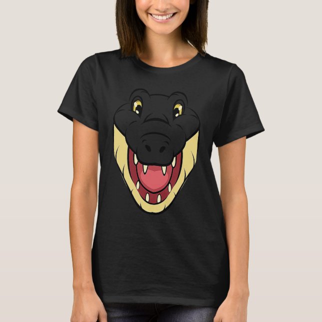 Crocodile Alligator Face Reptiles Zoo Animal Herpe T Shirt (Framsida)