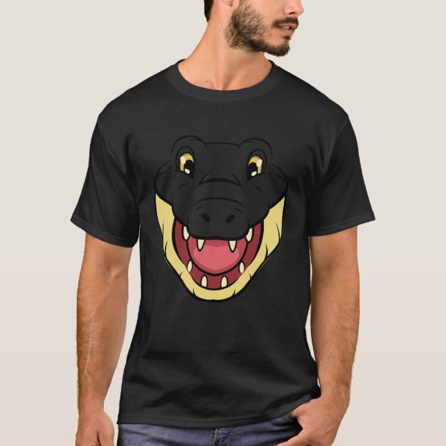 Crocodile Alligator Face Reptiles Zoo Animal Herpe T Shirt (Framsida)