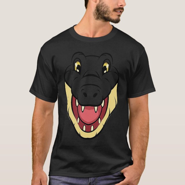Crocodile Alligator Face Reptiles Zoo Animal Herpe T Shirt (Framsida)