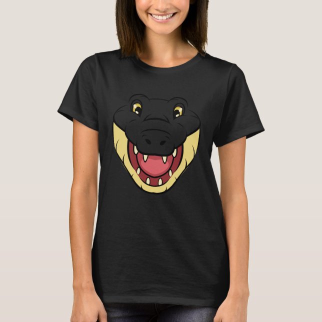 Crocodile Alligator Face Reptiles Zoo Animal Herpe T Shirt (Framsida)