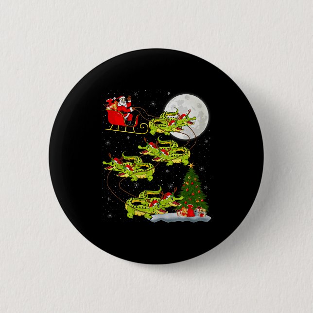 Crocodile Alligators Santa Sleigh Flying Funny Chr Knapp (Framsida)