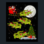 Crocodile Alligators Santa Sleigh Flying Funny Chr Poster<br><div class="desc">Crocodile Alligators Santa Sleigh Flying Funny Christmas Premium Tri-blend</div>
