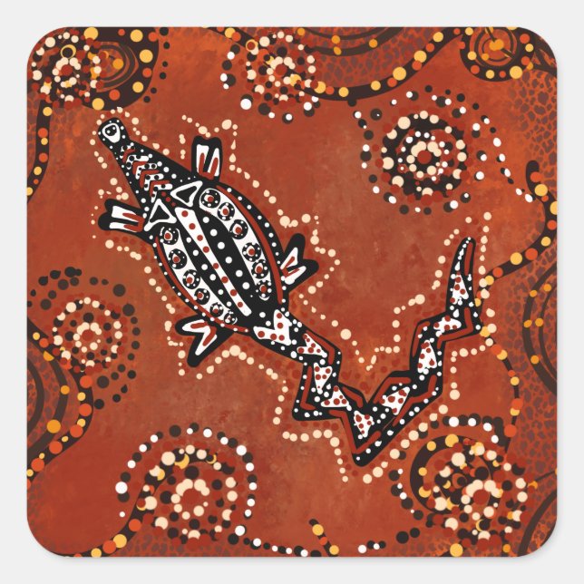 CROCODILE ART FYRKANTIGT KLISTERMÄRKE (Framsida)