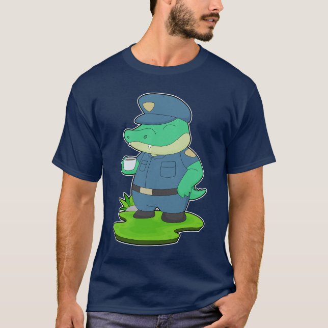 Crocodile Coffee Cup T Shirt (Framsida)