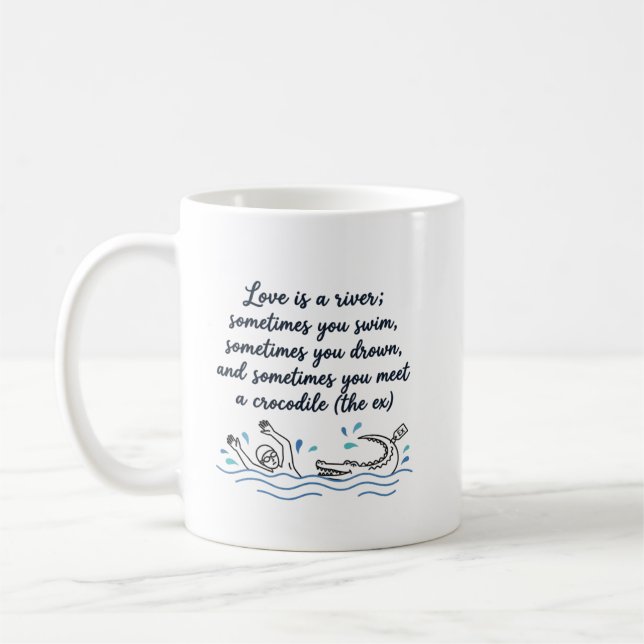 Crocodile & Ex Citat om skilsmässa eller separatio Kaffemugg (Vänster)