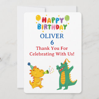 Crocodile & Hippo Thank You Card - Fun Tack Kort