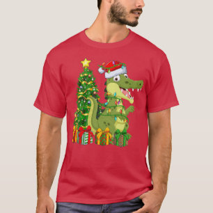 Crocodile Lighting Julafton Träd Matching Crokodil T Shirt
