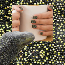Crocodile Monitor Lizard Skin Pic - Black & gult