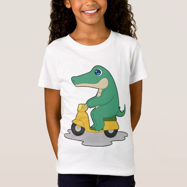 Crocodile Scooter T Shirt (Framsida)